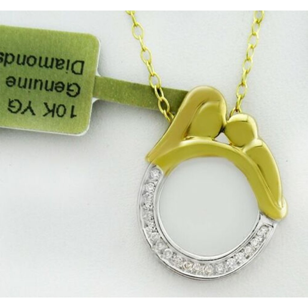 Genuine 0.28 Ct Diamonds Mother/Daughter Pendant 10k Yellow Gold
